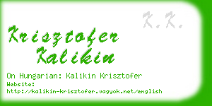 krisztofer kalikin business card